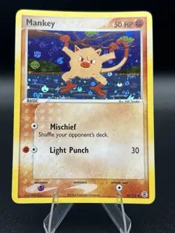 Pokemon Card Mankey 38/112 Reverse Holo, FireRed & LeafGreen - Image 1