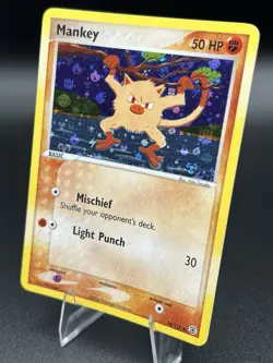 Pokemon Card Mankey 38/112 Reverse Holo, FireRed & LeafGreen - Image 3