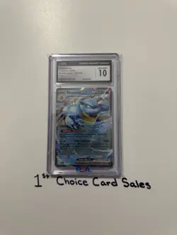 CGC 10 Blastoise EX 030/142 Stellar Crown Full Art Double Rare Pokemon Card - Image 1
