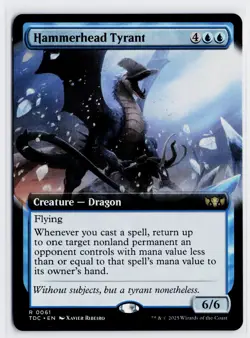 Hammerhead Tyrant (Extended Art) #61 (NM) Tarkir Dragonstorm TDC Magic MTG - Image 1