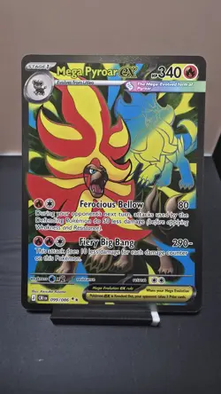 Mega Pyroar ex 099/086 Chaos Rising Holo Pokemon TCG - Image 1