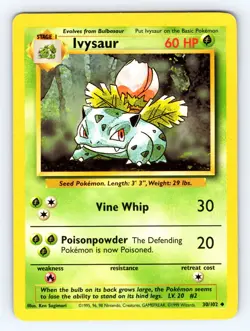 1999 Pokemon Ivysaur #030/102 Uncommon - VLP-NM 💎 - Image 1