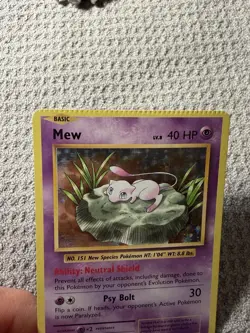 Pokemon CRIMP ERROR Mew 53/108 Holo Evolutions LP - Image 1
