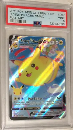 2021 Pokemon Sword & Shield Celebrations PSA 9 Flying Pikachu VMAX Holo #007 - Image 1