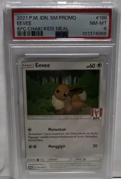KFC Eevee 186 SM Promo 2021 PSA 8 Regular Finish Basic 60 HP Pokemon TCG - Image 1