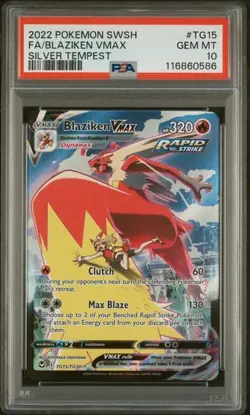Blaziken Vmax TG15/TG30 Trainer Gallery Silver Tempest Pokemon English PSA 10 - Image 1