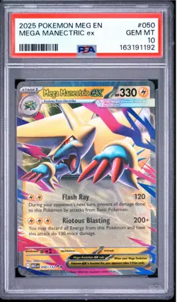 2025 Pokemon Mega Evolution MANECTRIC ex Double Rare #050/132 ~ PSA 10 - Image 1