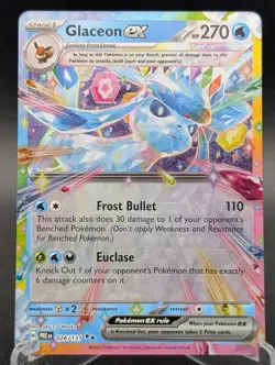 2025 Pokemon Glaceon ex 026/131 Double Rare Prismatic Evolutions Holo NM - Image 1