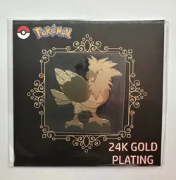 Spearow 24k Gold Plated Pokemon Sticker Korean Candy - Image 1