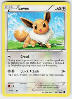 Eevee 89/116 C Plasma Freeze Pokemon NM - Image 1