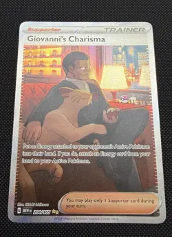 Pokemon TCG 151 Full Art Trainer Giovanni's Charisma 204/165 Near Mint - Image 2