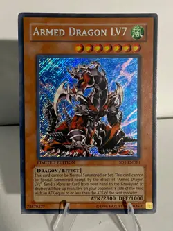 Yugioh! Armed Dragon LV7 SD1-ENDE1 Secret Rare Limited Edition - MP - Image 1