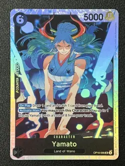Playset Bandai One Piece TCG Yamato OP16-098 SR English Black Character x3! x3 - Image 2