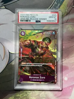 One Piece Roronoa Zoro OP06 Prerelease Winner Promo P-045 PSA 10 - Image 1