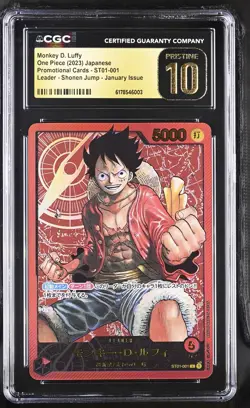 CGC 10 Pristine Monkey D. Luffy ST01-001 Shonen Jump January Issue One Piece - Image 1