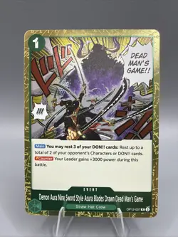 #OP12-037 Demon Aura Nine Sword Style Asura Blades Drawn Dead Man's Game Foil - Image 1