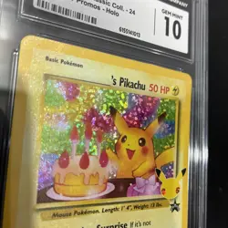 Pokemon CGC 10 Gem Mint PSA 10 Birthday Pikachu Celebrations Promo Holo 24/53 - Image 3