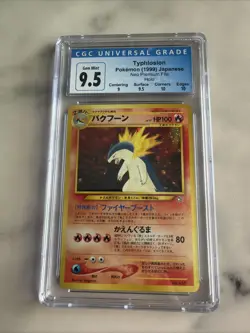 CGC 9.5 Gem Mint Typhlosion No. 157 Neo Premium File Holo 1999 Japanese Graded - Image 1