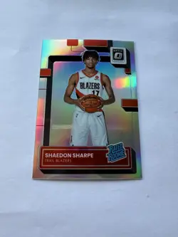 💥2022-23 Donruss Optic Holo Silver Shaedon Sharpe Rookie Portland Trail Blazers - Image 1