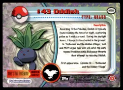 Oddish #43 Topps Trading Cards Series 1 Pokemon MP - Image 2