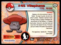 Vileplume #45 Topps Trading Cards Series 1 Pokemon MP - Image 2