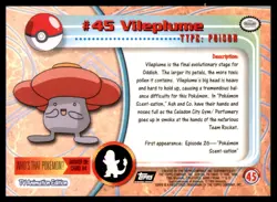 Vileplume #45 Topps Trading Cards Series 1 Pokemon MP - Image 2