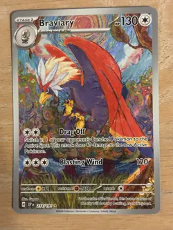 Braviary Illustration Surging Sparks Rare Pokemon TCG Card 214/191 - Image 1