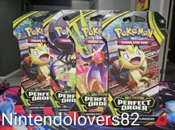 Pokemon TCG: Perfect Order - Lot of 4 Blister Packs, Trading Card Game Nintendo - Image 1
