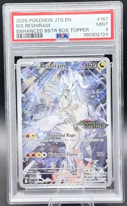 PSA 9 Ns Reshiram 167/159 Journey Together Enhanced Box Topper JTG EN - Image 1