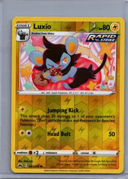LUXIO 041/159 UNCOMMON CROWN ZENITH POKEMON REVERSE HOLO NM/M - Image 1