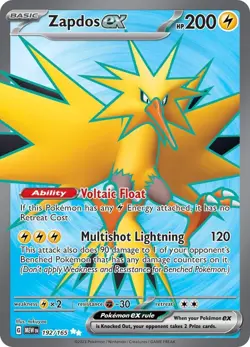 Zapdos Ex 192/165 Full Art -Scarlet & Violet 151 - Pokemon TCG - Image 1