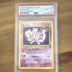 Nintendo 1999 Pokemon Mewtwo Movie Promo Wotc Promo #3 Holo PSA 8 - Image 1