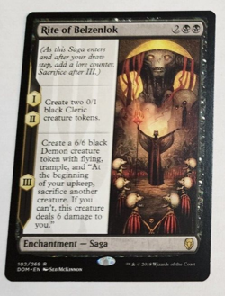 MTG Rite Of Belzenlok 102 DOM Dominaria Rare LP x1 - Image 1