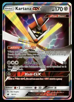 Kartana GX 70/111 Holo GX Rare Crimson Invasion Pokemon NM - Image 1