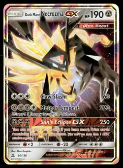 Dusk Mane Necrozma GX 90/156 Holo GX Rare Ultra Prism Pokemon MP - Image 1