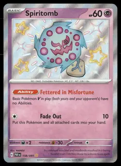 Spiritomb 158/091 Shiny Rare Paldean Fates Pokemon NM - Image 1