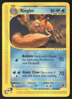 Kingler 50/165 Rare Expedition Base Set Pokemon MP - Image 1