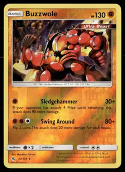 Buzzwole 77/131 Rare Forbidden Light Pokemon Reverse Holo NM - Image 1