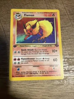 Pokemon TCG Flareon Jungle 3/64 Holo 1st Edition - Image 1
