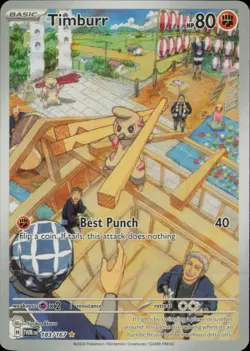 TIMBURR 183/167 ILLUSTRATION RARE TWILIGHT MASQUERADE POKEMON HOLO NM - Image 1