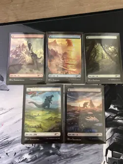 MTG Secret Lair the Godzilla Lands Set Foil NM Condition - Image 1