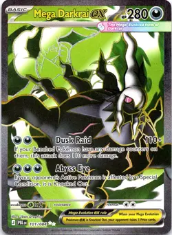 MEGA DARKRAI EX 101/084 ULTRA RARE PITCH BLACK POKEMON HOLO LP - Image 1