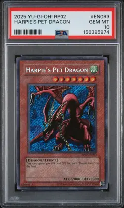 2025 YU-GI-OH! RP02-RETRO PACK 2 #EN093 HARPIE'S PET DRAGON PSA 10 - Image 1