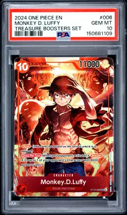 2024 ONE PIECE PROMOS TREASURE BOOSTERS SET #006 MONKEY D. LUFFY PSA 10 - Image 1