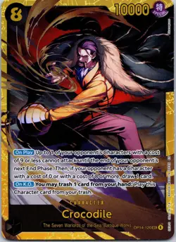 Crocodile OP14-120 Secret Rare The Azure Sea's Seven One Piece Foil Near Mint - Image 1