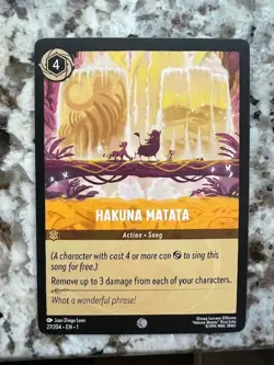 DISNEY LORCANA THE FIRST CHAPTER NON FOIL COMMON CARD HAKUNA MATATA 27/204 - Image 1
