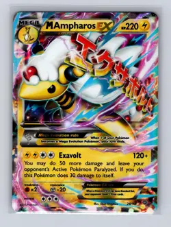 M Ampharos EX 28/98 Holo EX Rare Ancient Origins Pokemon Holo Near Mint - Image 1