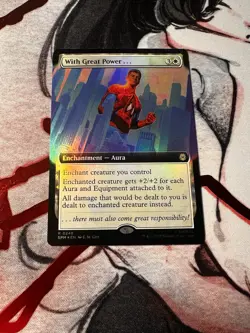 With Great Power... (Extended Art) Marvel's Spider-Man Foil NM MTG - Image 1