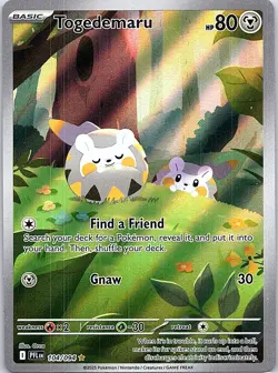 Togedemaru 104/094 Illustration Rare Phantasmal Flames Pokemon Holo Near Mint - Image 1