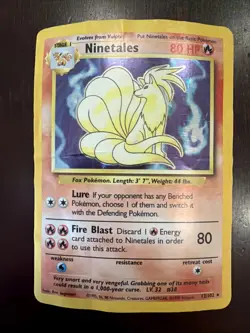 Ninetales 012/102 Base Set Holo WOTC TCG Pokemon Card Vintage 1999 Rare - Image 2